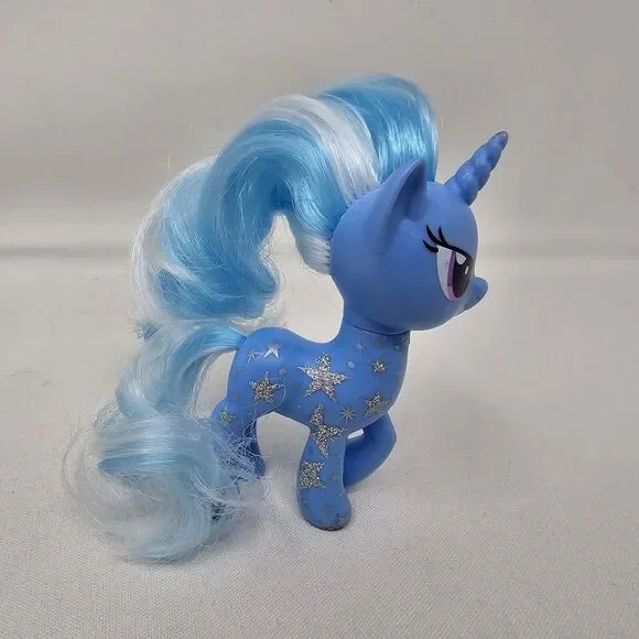 My Little Pony G4 Trixie Lulamoon 3" Brushable Curious Pose Glitter Stars 2016 - Picture 2 of 12
